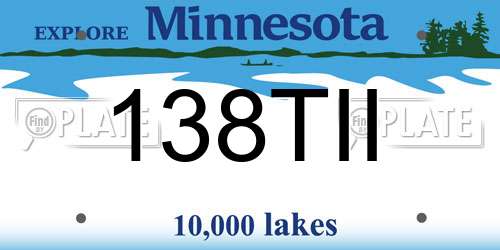 138TII Minnesota License Plate