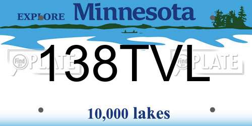 138TVL Minnesota License Plate