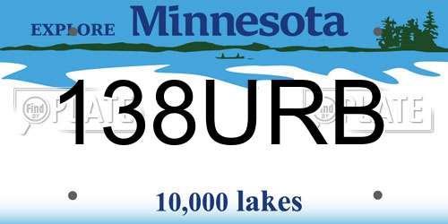 138URB Minnesota License Plate