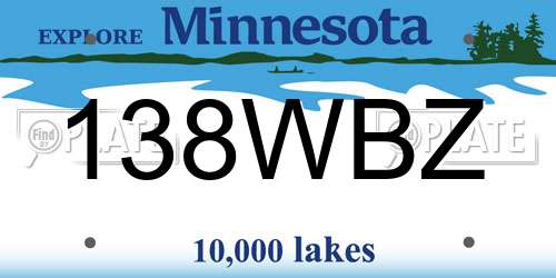 138WBZ Minnesota License Plate