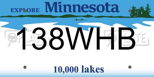 138WHB Minnesota License Plate