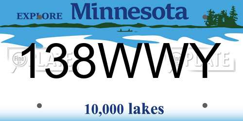 138WWY Minnesota License Plate