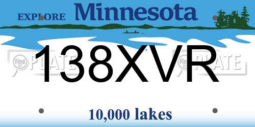 138XVR Minnesota License Plate