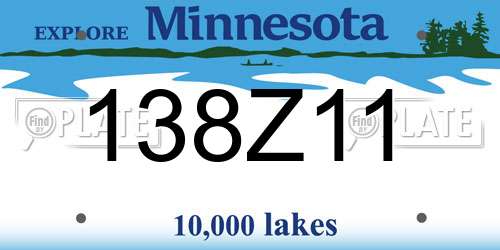 138Z11 Minnesota License Plate