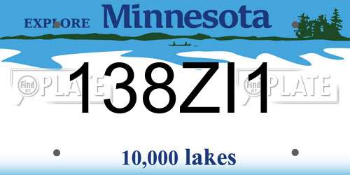 138ZI1 Minnesota License Plate