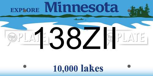 138ZII Minnesota License Plate