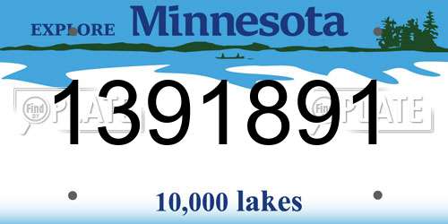 1391891 Minnesota License Plate