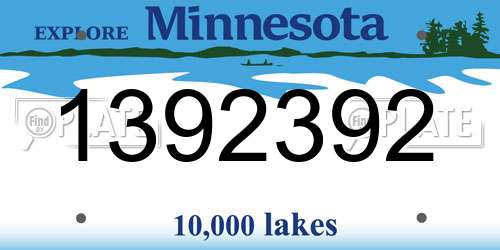 1392392 Minnesota License Plate