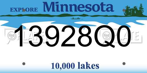 13928Q0 Minnesota License Plate