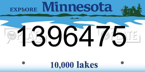 1396475 Minnesota License Plate
