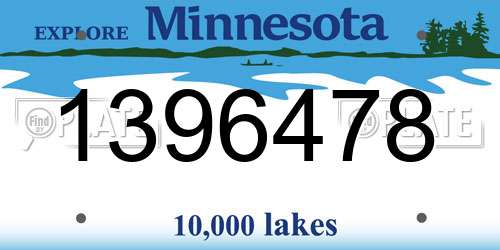 1396478 Minnesota License Plate