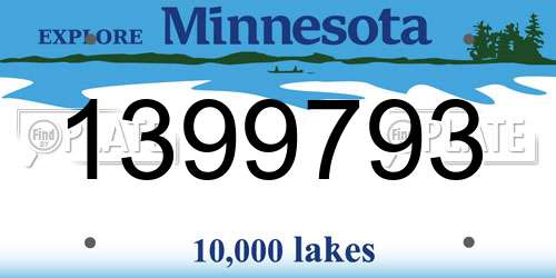 1399793 Minnesota License Plate