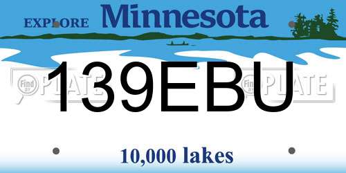 139EBU Minnesota License Plate