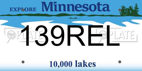 139REL Minnesota License Plate