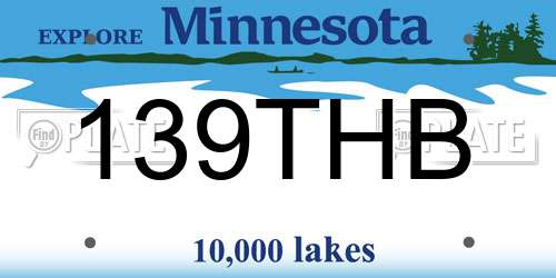 139THB Minnesota License Plate
