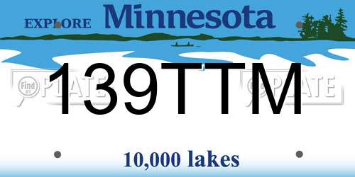 139TTM Minnesota License Plate