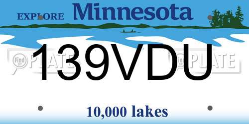 139VDU Minnesota License Plate