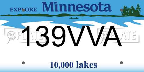 139VVA Minnesota License Plate