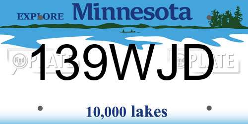 139WJD Minnesota License Plate