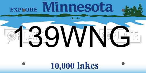 139WNG Minnesota License Plate