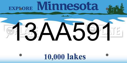 13AA591 Minnesota License Plate