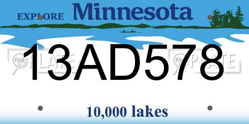 13AD578 Minnesota License Plate