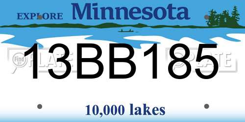 13BB185 Minnesota License Plate