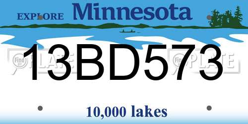 13BD573 Minnesota License Plate