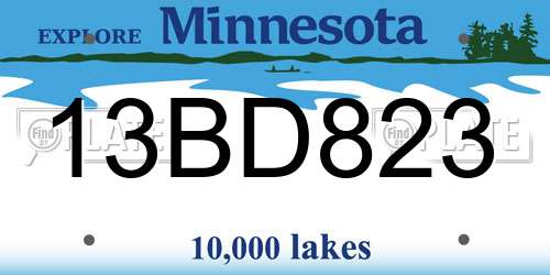 13BD823 Minnesota License Plate