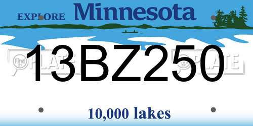 13BZ250 Minnesota License Plate