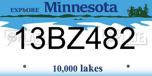 13BZ482 Minnesota License Plate