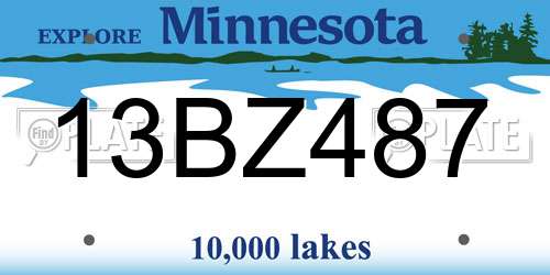 13BZ487 Minnesota License Plate