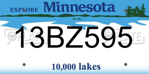 13BZ595 Minnesota License Plate