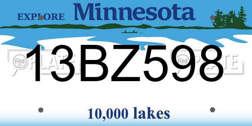 13BZ598 Minnesota License Plate