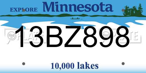 13BZ898 Minnesota License Plate