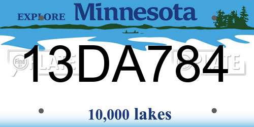 13DA784 Minnesota License Plate
