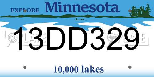 13DD329 Minnesota License Plate