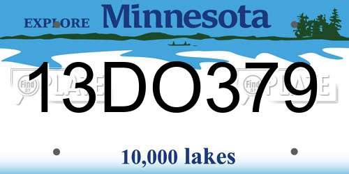 13DO379 Minnesota License Plate