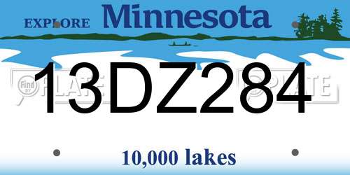 13DZ284 Minnesota License Plate