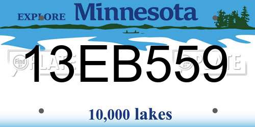 13EB559 Minnesota License Plate