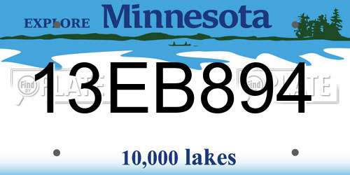 13EB894 Minnesota License Plate