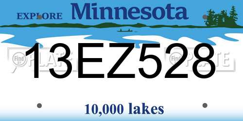 13EZ528 Minnesota License Plate