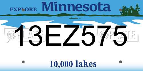 13EZ575 Minnesota License Plate