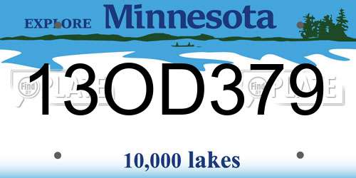 13OD379 Minnesota License Plate