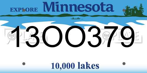 13OO379 Minnesota License Plate