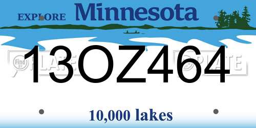13OZ464 Minnesota License Plate