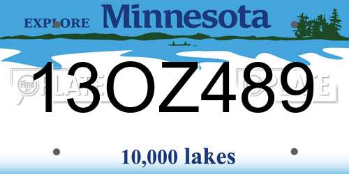 13OZ489 Minnesota License Plate