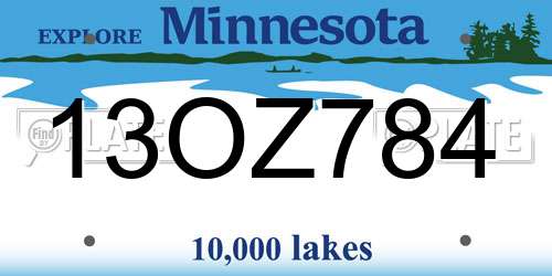 13OZ784 Minnesota License Plate
