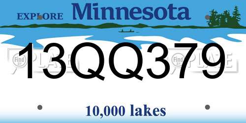 13QQ379 Minnesota License Plate