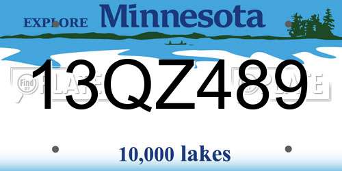 13QZ489 Minnesota License Plate